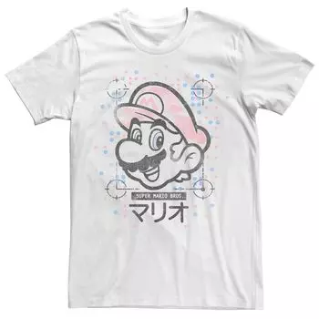 Мужская толстовка в горошек с портретом в стиле ретро Nintendo Super Mario Kanji Licensed Character