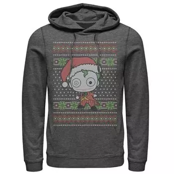 Мужская толстовка в рождественском стиле с капюшоном в стиле чиби Джокер DC Comics