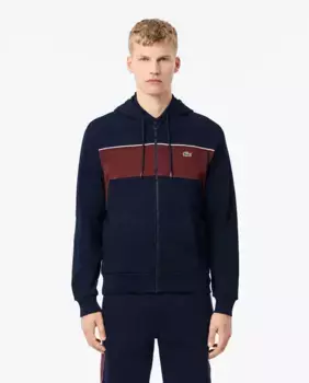 Мужская толстовка в стиле колор-блок Lacoste, темно-синий