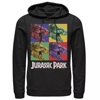 Мужская толстовка в стиле поп-арт с парком юрского периода Four Square Dino, Black Licensed Character, черный