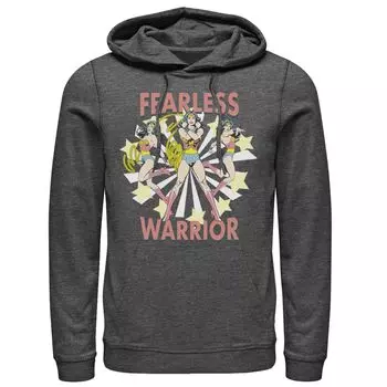 Мужская толстовка в стиле ретро с капюшоном DC Comics Wonder Woman Fearless Warrior Licensed Character