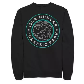 Мужская толстовка в стиле ретро со значком «Парк Юрского периода» Isla Nublar, Black Licensed Character, черный