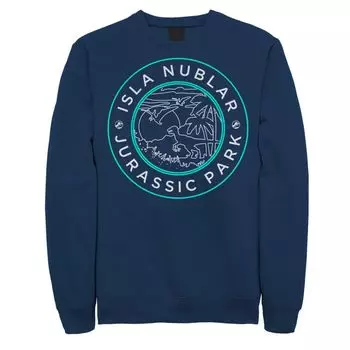 Мужская толстовка в стиле ретро со значком «Парк Юрского периода» Isla Nublar, Blue Licensed Character, синий