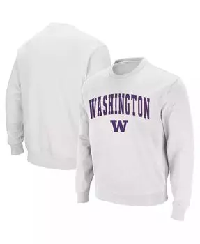 Мужская толстовка Washington Huskies Arch & Logo с круглым вырезом Colosseum, белый