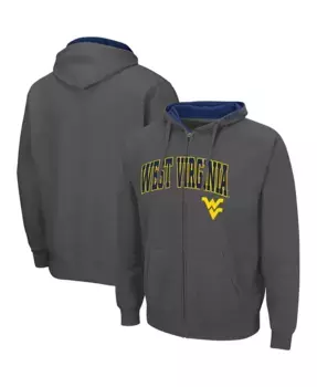 Мужская толстовка West Virginia Mountaineers Arch and Logo 3.0 с молнией Colosseum, серый