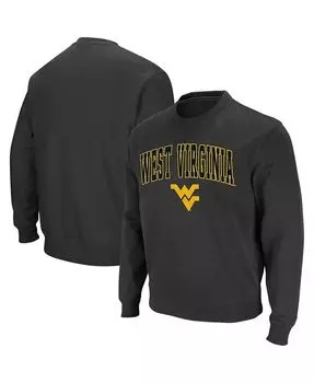 Мужская толстовка West Virginia Mountaineers Arch and Logo с круглым вырезом Colosseum, серый