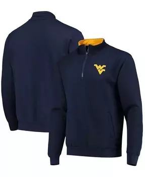 Мужская толстовка West Virginia Mountaineers Tortugas Logo с застежкой-молнией на четверть Colosseum, синий