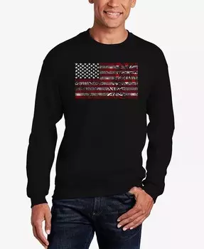 Мужская толстовка Word Art Crewneck с изображением американского флага и фейерверков LA Pop Art, черный