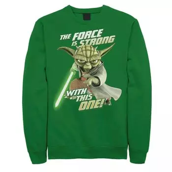 Мужская толстовка «Звездные войны: Войны клонов» Yoda Force Is Strong Licensed Character