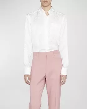 Мужская тональная спортивная рубашка с леопардовым принтом TOM FORD