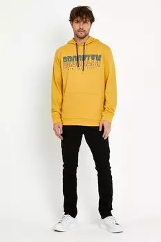 Мужская тонкая толстовка с капюшоном стандартного кроя с принтом Brooklyn SPR22SW165 Sperlife, горчично-желтый