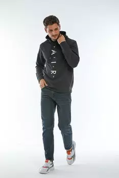 Мужская тонкая толстовка с капюшоном стандартной посадки с воздушным принтом SPR22SW162 Sperlife, антрацит