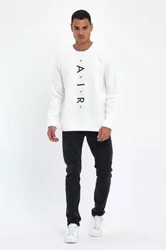 Мужская тонкая толстовка с круглым вырезом стандартного кроя с воздушным принтом SPR22SW131 Sperlife, экрю