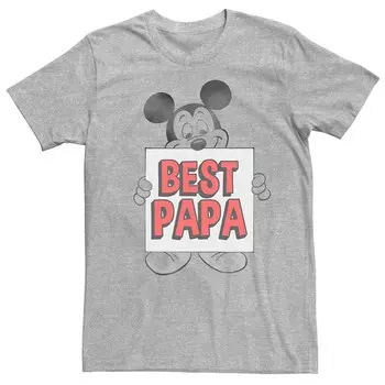 Мужская традиционная футболка Disney's Mickey Mouse с рисунком Mickey Best Papa Licensed Character, серый