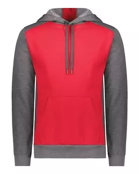 Мужская трехсезонная флисовая толстовка с капюшоном Eco Revive Triblend Augusta Sportswear, цвет scarlet/ carbon heather