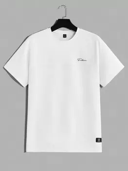 Мужская трикотажная футболка больших размеров Hypemode с короткими рукавами и буквенным узором Manfinity, белый