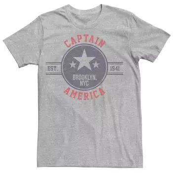 Мужская трикотажная футболка с логотипом Marvel Captain America Brooklyn Licensed Character