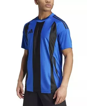 Мужская трикотажная футболка в полоску с логотипом adidas, синий
