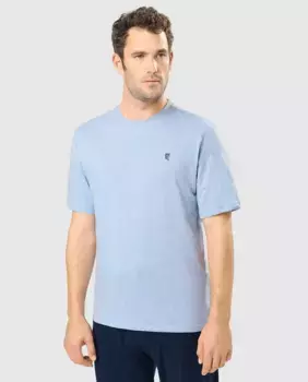 Мужская трикотажная короткая пижамная рубашка синего цвета El Bho Nocturno, синий