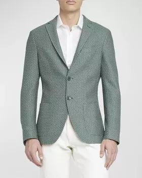 Мужская трикотажная куртка с камуфляжным принтом Etro, цвет Multicolour On Blue