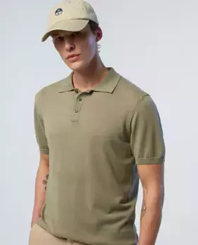 Мужская трикотажная рубашка-поло из органического хлопка с короткими рукавами North Sails, цвет Kaki