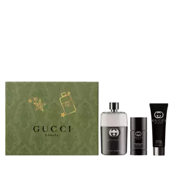 Мужская туалетная вода Gucci Guilty Pour Homme Eau de Toilette Set de regalo navideo Gucci, EDT 90 ml + Gel 50 ml + DEO 75 gr