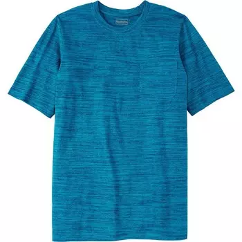 Мужская удлиненная футболка с круглым вырезом Boulder Creek By Kingsize для больших и высоких тяжеловесов с карманами, цвет Classic Teal Marl
