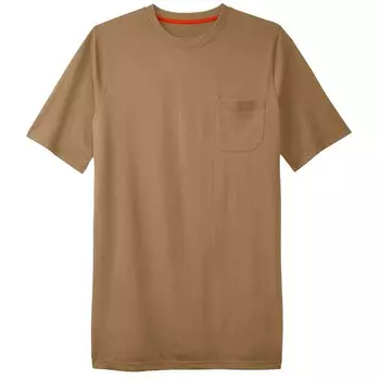 Мужская удлиненная футболка с круглым вырезом Boulder Creek By Kingsize для больших и высоких тяжеловесов с карманами, цвет Dark Khaki