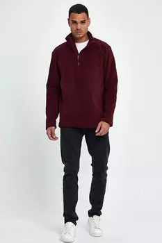 Мужская удобная флисовая толстовка с половиной молнии Softech spr24pw20 Sperlife, бургундия
