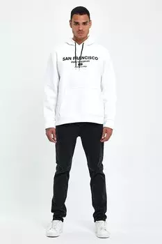 Мужская удобная литая флисовая толстовка с карманом-кенгуру в 3 нити San Francisco spr24sw02 Sperlife, экрю