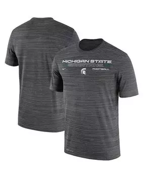 Мужская угольная футболка Michigan State Spartans Velocity Legend Performance Nike, серый