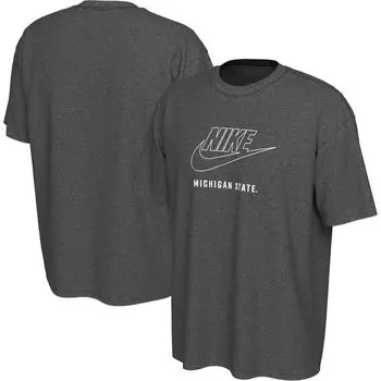 Мужская угольная футболка Michigan State Spartans Washed Max90 Nike