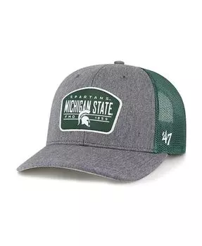 Мужская угольная кепка Michigan State Spartans Slate Trucker Snapback '47 Brand