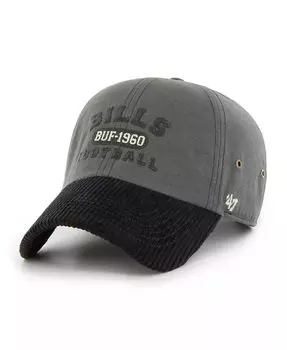 Мужская угольная регулируемая шапка Buffalo Bills Ridgeway Clean Up '47 Brand, серый