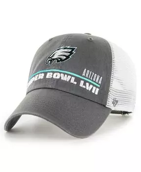 Мужская угольная регулируемая шапка Philadelphia Eagles Super Bowl LVII Mesa Trucker Clean Up '47 Brand