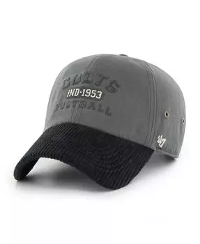Мужская угольная шапка 47 Brand Indianapolis Colts Ridgeway Clean Up, регулируемая шапка '47 Brand, серый