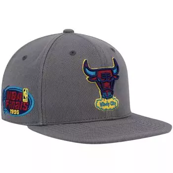 Мужская угольная шляпа Mitchell & Ness Chicago Bulls Hardwood Classics 1996 NBA Finals Carbon Cabernet