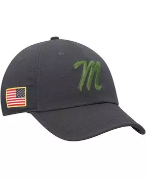 Мужская угольная тактическая бейсболка Ole Miss Rebels Veterans Day Heritage86 Performance Nike