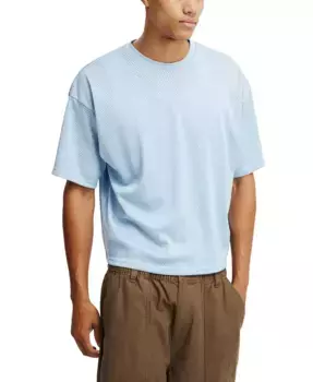 Мужская укороченная футболка с сетчатым узором COTTON ON, синий