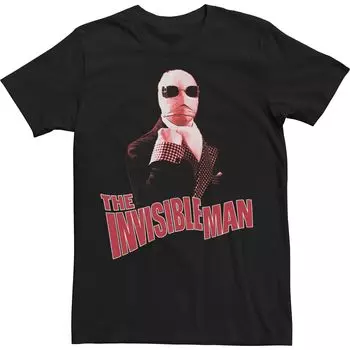 Мужская универсальная футболка красного оттенка Monsters The Invisible Man Licensed Character