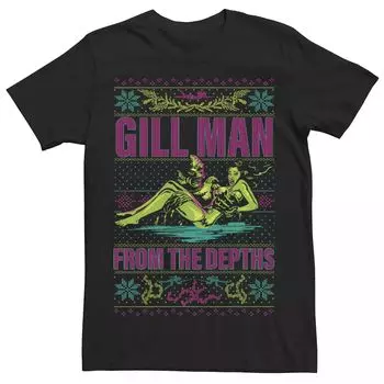 Мужская универсальная футболка Monsters Christmas Gill Man From The Depths Licensed Character