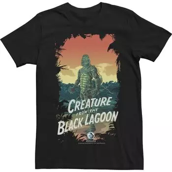 Мужская универсальная футболка Monsters Creature From The Black Lagoon в темной оправе Licensed Character