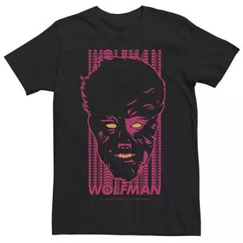 Мужская универсальная футболка Monsters The Wolf Man розового оттенка с портретом Licensed Character