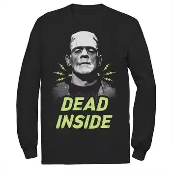 Мужская универсальная футболка с длинными рукавами Monsters Frankenstein Dead Inside Licensed Character