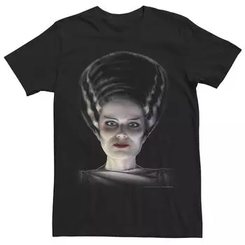 Мужская универсальная футболка с изображением большого лица Monsters Bride Of Frankenstein Licensed Character
