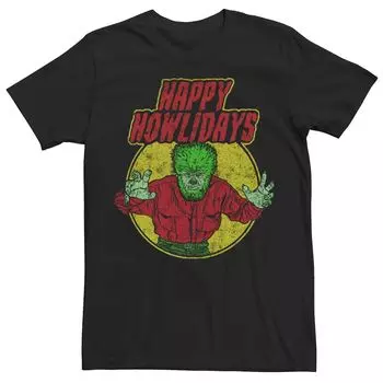 Мужская универсальная футболка с рисунком Monsters Werewolf Happy Holidays Licensed Character