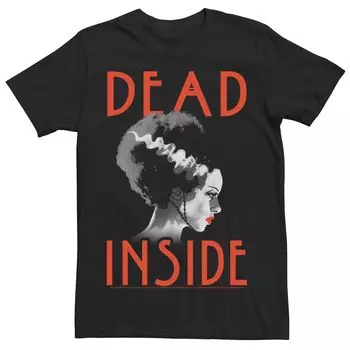 Мужская универсальная футболка с рисунком Monsters Bride Of Frankenstein Dead Inside Profile Licensed Character