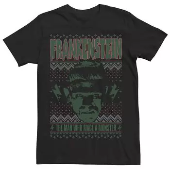 Мужская универсальная футболка с рисунком Monsters Christmas Frankenstein Monster Licensed Character