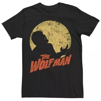 Мужская универсальная футболка с силуэтом Monsters The Wolfman Moonlit Licensed Character, черный