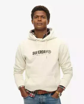 Мужская универсальная спортивная толстовка с капюшоном Superdry, белый